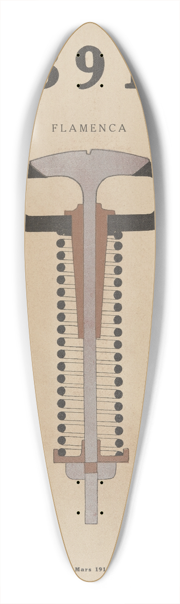 Francis Picabia - Front cover 39.3 inch art pintail longboard deck