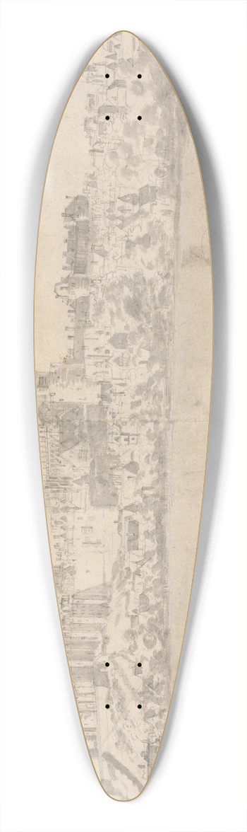 Francis Place - View of Windsor Castle 39.3 inch art pintail longboard deck