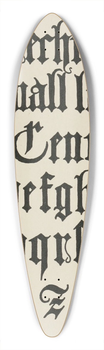 Frank Chouteau Brown - German Blackletters 2 39.3 inch art pintail longboard deck