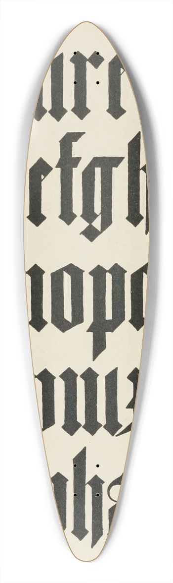 Frank Chouteau Brown - German Blackletters 3 39.3 inch art pintail longboard deck