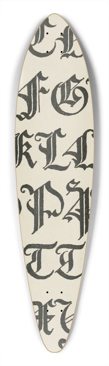 Frank Chouteau Brown - German Gothic Capitals 2 39.3 inch art pintail longboard deck