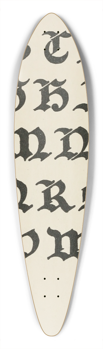 Frank Chouteau Brown - German Gothic Capitals 4 39.3 inch art pintail longboard deck