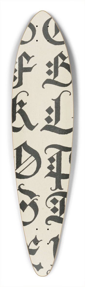 Frank Chouteau Brown - German Gothic Capitals 5 39.3 inch art pintail longboard deck