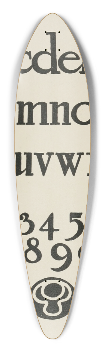 Frank Chouteau Brown - Modern American Small Letters 39.3 inch art pintail longboard deck