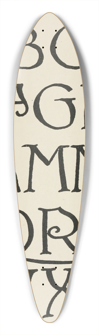 Frank Chouteau Brown - Modern English Capitals 39.3 inch art pintail longboard deck