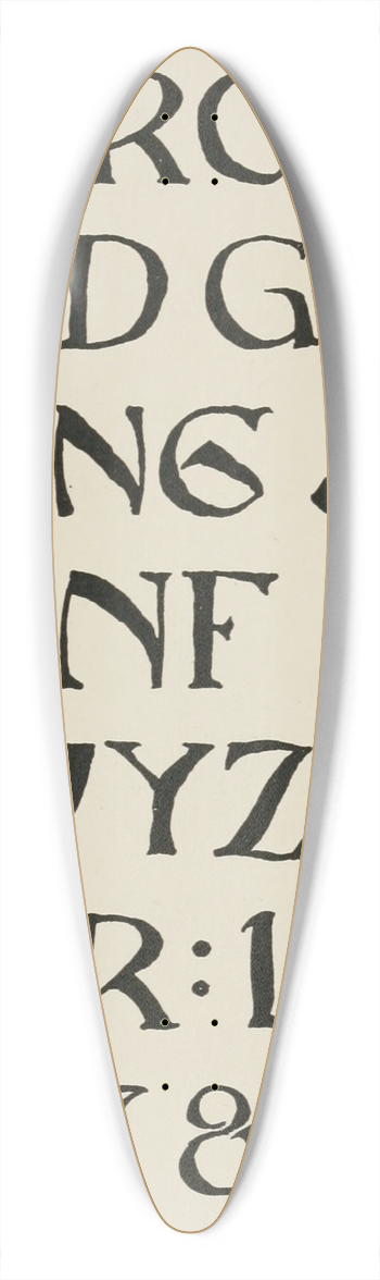 Frank Chouteau Brown - Modern German Capitals 5 39.3 inch art pintail longboard deck