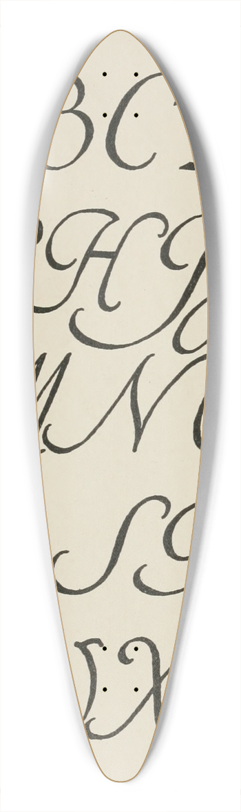 Frank Chouteau Brown - Spanish Script Capitals 39.3 inch art pintail longboard deck