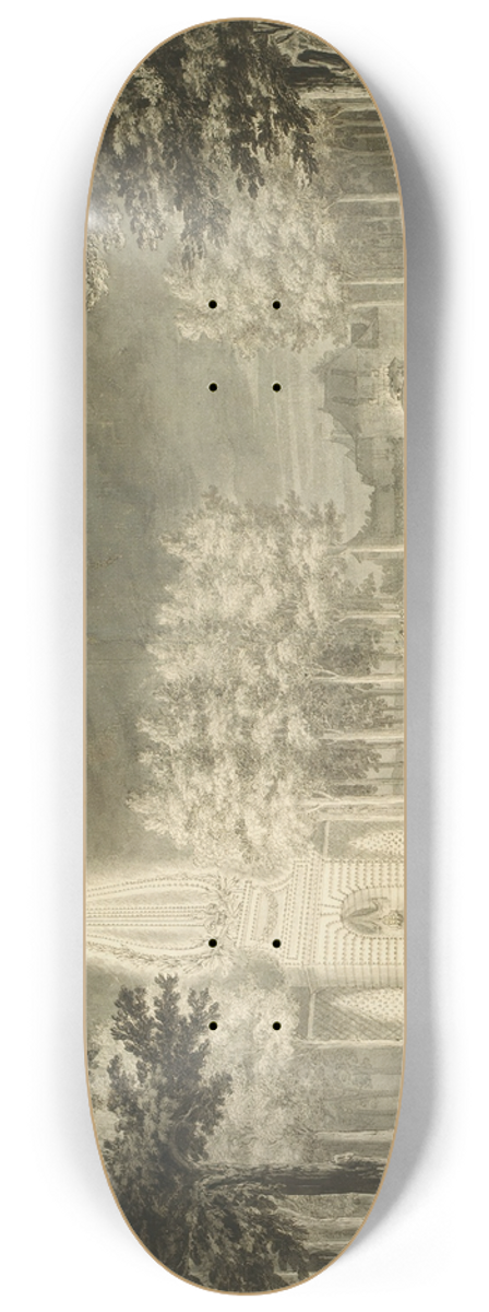 Jean Michel Moreau the Younger - Design for the Engraving Rjouissances du Peuple . . .  Reims le 27 aout 1765 8.25 inch art skate deck