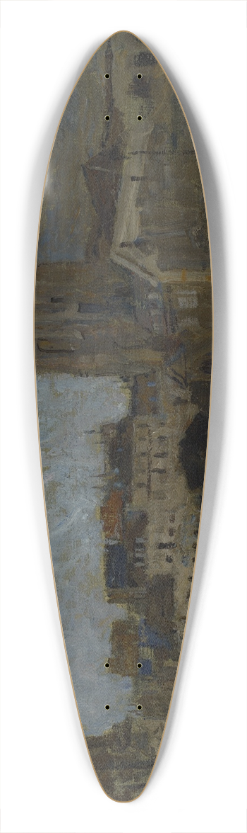 Frank Edwin Scott - Place St. Germain des Pres 39.3 inch art pintail longboard deck