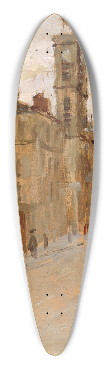Frank Edwin Scott - Street in the Latin Quarter 39.3 inch art pintail longboard deck