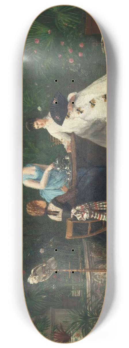 Jeanne Samson - Tea in the conservatory 8.25 inch art skate deck