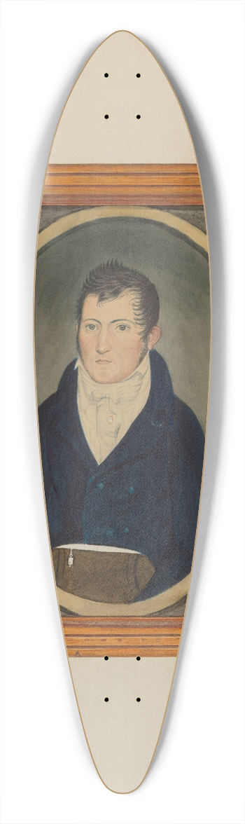 Frank M. Keane - Portrait  Watercolor 39.3 inch art pintail longboard deck
