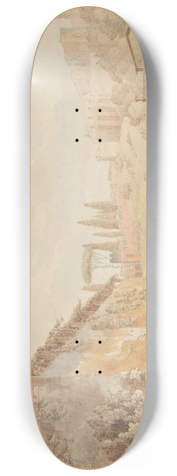 Jean Thomas Thibault - A Road below the Villa dEste at Tivoli 8.25 inch art skate deck