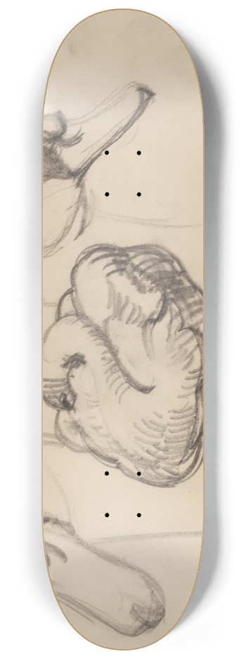 Jens Adolf Jerichau - Svane og hoveder af svaner 8.25 inch art skate deck