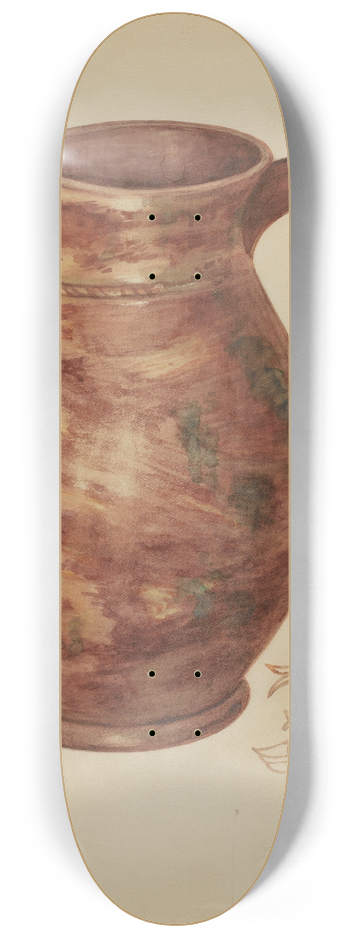 Jessica Price - Red Earthenware Pitcher 8.25 inch art skate deck