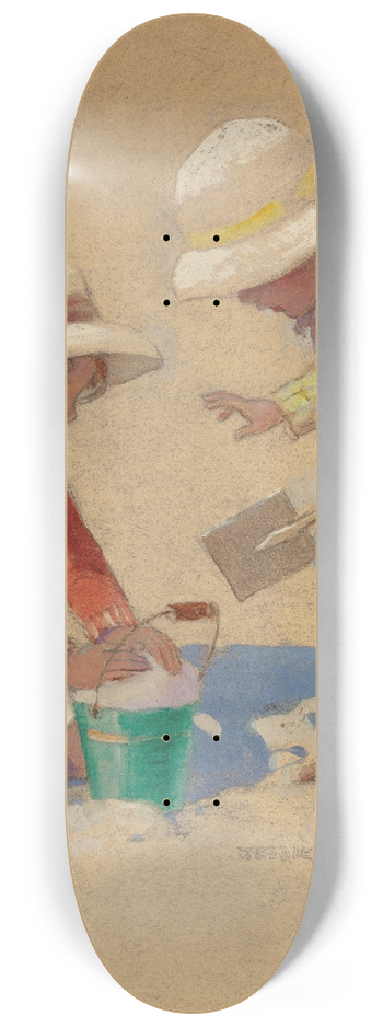 Jessie Willcox Smith - Building a Sand Castle 8.25 inch art skate deck