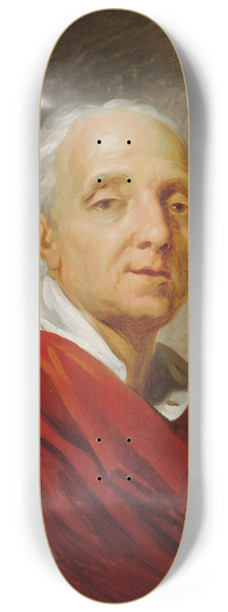 Jean-Simon Berthlemy - Portrait de Denis Diderot (1713-1784), crivain et philosophe 8.25 inch art skate deck