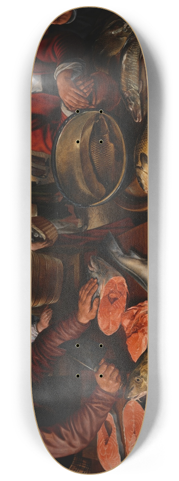 Joachim Beuckelaer - Fish Market 8.25 inch art skate deck