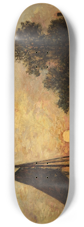 Johan Barthold Jongkind - Coucher de soleil en Hollande 8.25 inch art skate deck