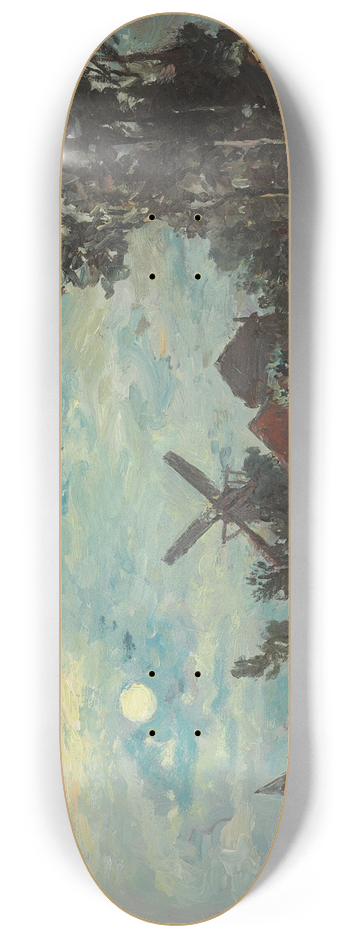 Johan Barthold Jongkind - Effet de lune sur lestuaire, Hollande 8.25 inch art skate deck