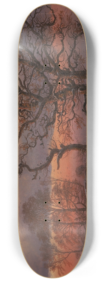 Johan Christian Dahl - Danish Winter Landscape with Dolmen 8.25 inch art skate deck