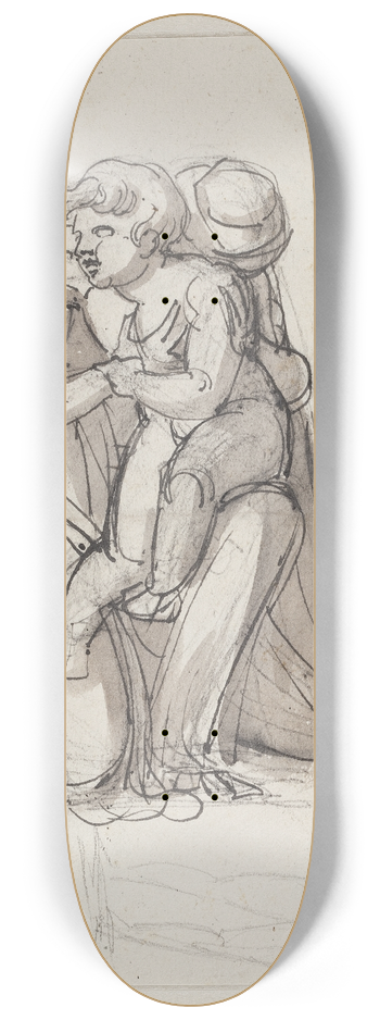 Johan Ludvig Lund - Moder og barn Studie til Andromache begrdende Hektors dd 8.25 inch art skate deck
