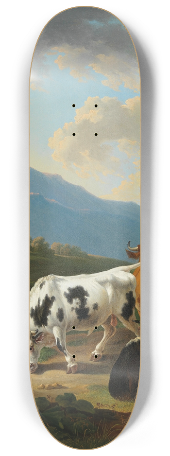 Johann Baptist Dallinger von Dalling - Bauer mit Stier und Khen 8.25 inch art skate deck