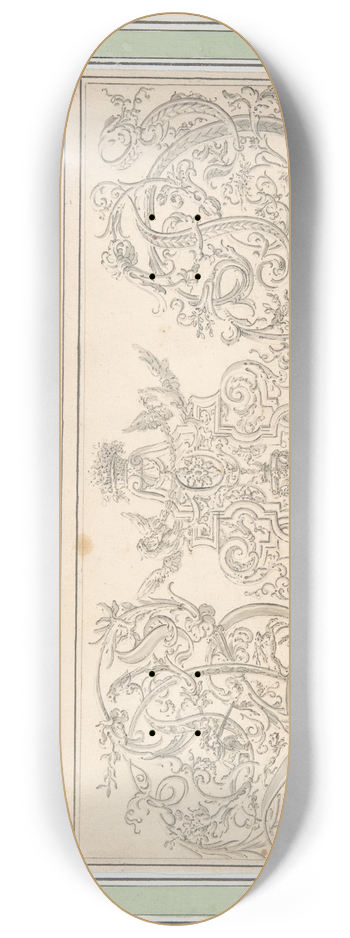 Johann Daniel Preissler - Design for Orthographia pl.5 8.25 inch art skate deck