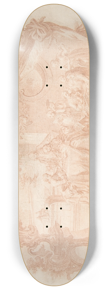 Johann Esaias Nilson - Game of Backgammon 8.25 inch art skate deck