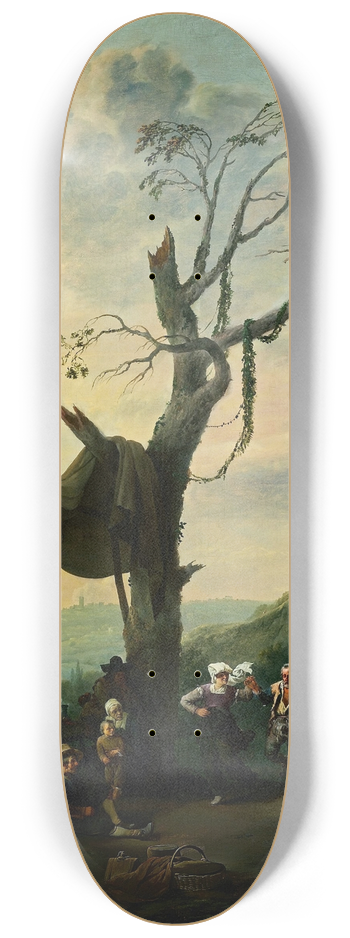 Johannes Lingelbach - Peasants dancing the Tarantella 8.25 inch art skate deck
