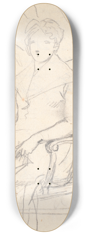 Jens Juel - Kompositionsudkast til portrttet af grevinde Anna Joachima Danneskiol-Laurvigen, fdt Ahlefeldt_i sit 74. r 8.25 inch art skate deck
