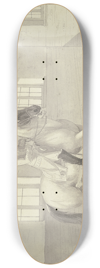 Johann Georg Pforr - Reiter in einer Reitschule 8.25 inch art skate deck