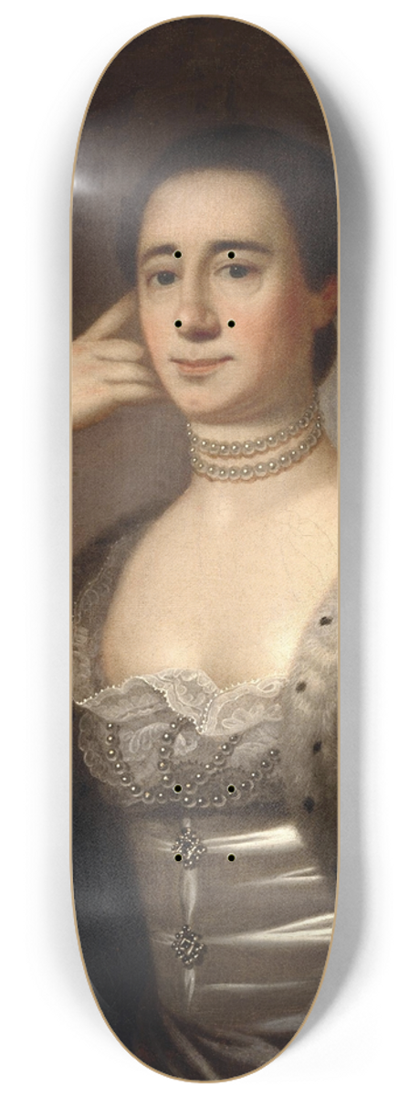 Jeremiah Theus - Portrait of Mrs. John Champneys 8.25 inch art skate deck