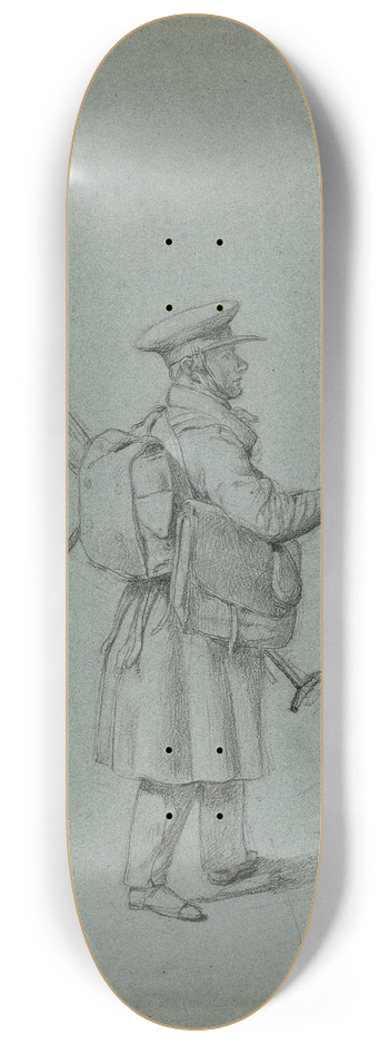 Johann Peter Krafft - Studie eines reisenden Malers 8.25 inch art skate deck