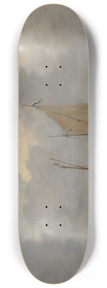 Jeronymus van Diest - A calm with fishermen unloading their catch 8.25 inch art skate deck