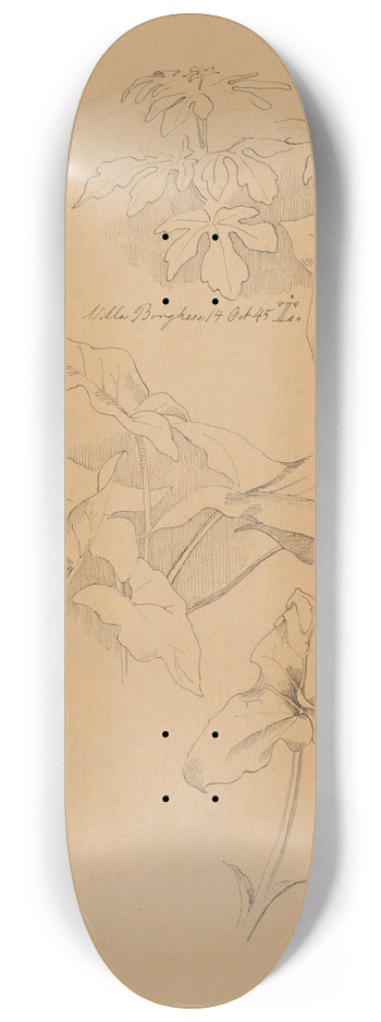 Johan Thomas Lundbye - Bladstudier bla af en Kala verst- blyantskrads af fronton 8.25 inch art skate deck