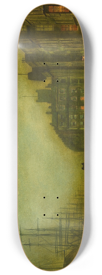 John Atkinson Grimshaw - Liverpool Docks 8.25 inch art skate deck