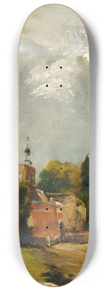 John Constable - East Bergholt Church 8.25 inch art skate deck