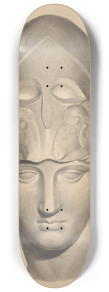 John Flaxman - Antique Head with a Helmet 8.25 inch art skate deck
