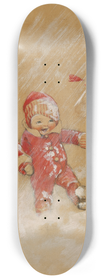 Jessie Willcox Smith - Children Playing in the Snow 8.25 inch art skate deck