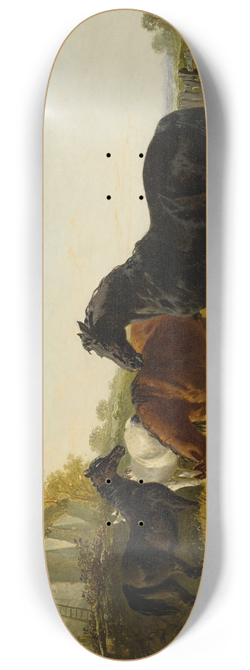 John Frederick Herring Jr. - Horses And Chickens 8.25 inch art skate deck
