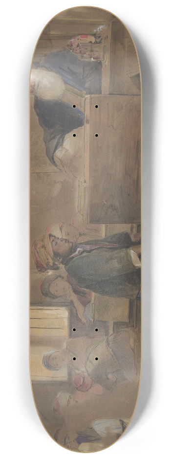 John Frederick Lewis - Arab School 8.25 inch art skate deck