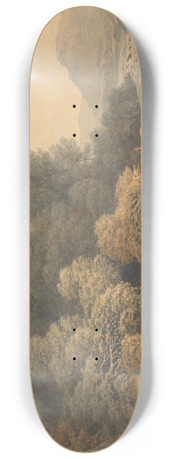 John Glover - Hilly Landscape with River and Cattle 8.25 inch art skate deck
