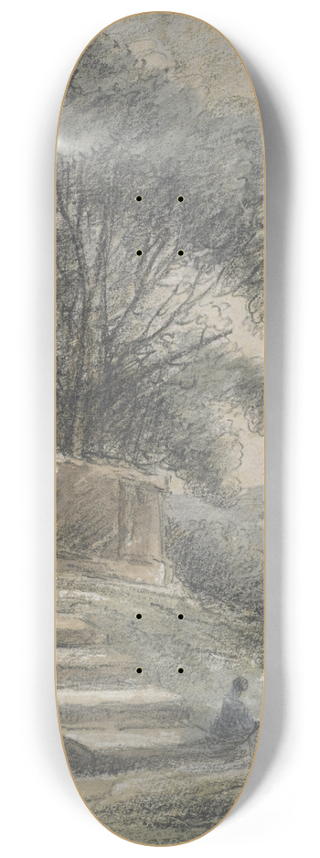 John Laporte - Landscape with sloping steps 8.25 inch art skate deck