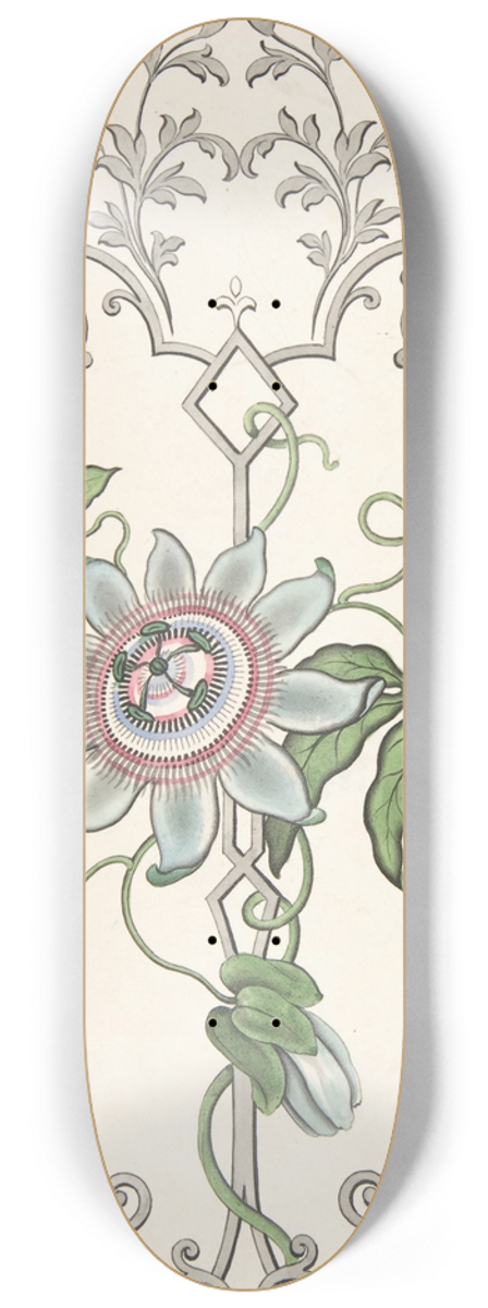 J. Hulme - Design for Panel Decoration Centered on a Passion Flower 8.25 inch art skate deck