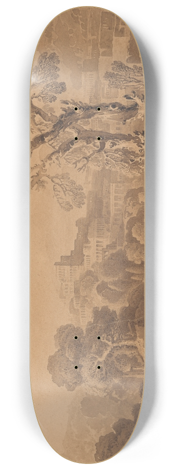 John Martin - Classical City in Landscape 8.25 inch art skate deck