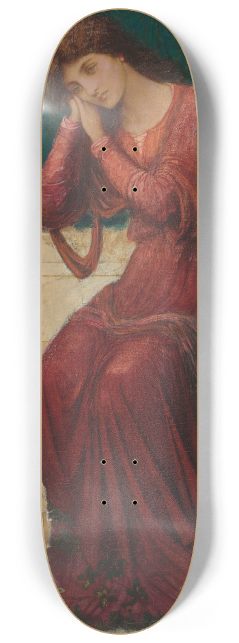 John Melhuish Strudwick - When sorrow comes in summer days 8.25 inch art skate deck