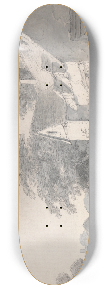 John Monro - Farm Building 8.25 inch art skate deck