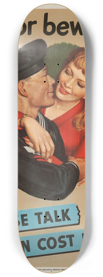 John Philip Falter - Sailor beware! Loose talk can cost lives 8.25 inch art skate deck