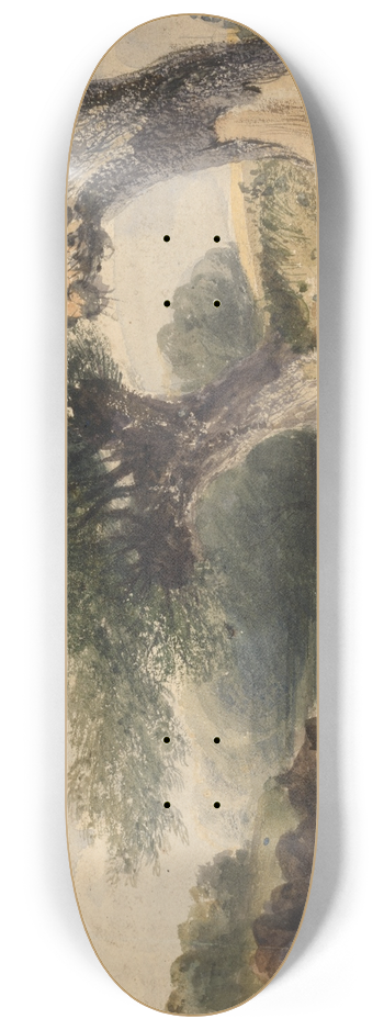 John Preston Neale - On the Colne, Middlesex 8.25 inch art skate deck